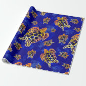 Zee Turtles batik African Art Cadeaupapier (Uitgerold)
