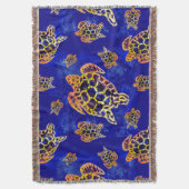 Zee Turtles batik African Art Deken (Voorkant Verticaal)