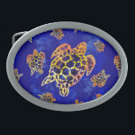 Zee Turtles batik African Art Gesp<br><div class="desc">De Afrikaanse Batik Stijl herhaalt de Draaien van het Zee van het Patroon. Wax Fabric abstract ontwerp gemaakt op digitale kunst. Copyright BluedarkArt TheChameleonArt.</div>