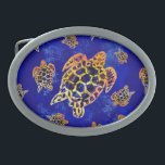 Zee Turtles batik African Art Gesp<br><div class="desc">De Afrikaanse Batik Stijl herhaalt de Draaien van het Zee van het Patroon. Wax Fabric abstract ontwerp gemaakt op digitale kunst. Copyright BluedarkArt TheChameleonArt.</div>