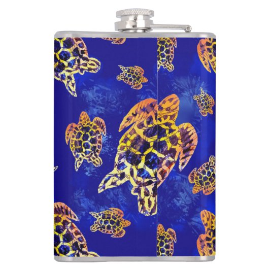 Zee Turtles batik African Art Heupfles (Achterkant)