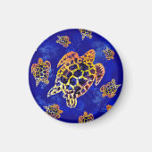 Zee Turtles batik African Art Magneet (Voorkant)