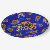 Zee Turtles batik African Art Papieren Bordje (Gekanteld)