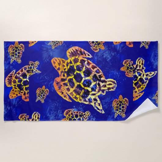 Zee Turtles batik African Art Strandlaken (Voorkant)