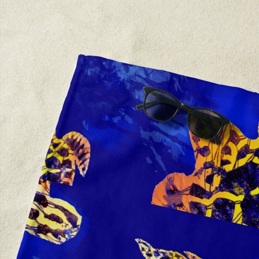 Zee Turtles batik African Art Strandlaken (In situ)