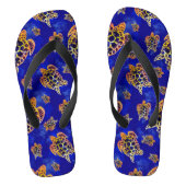 Zee Turtles batik African Art Teenslippers (Voetbed)