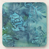 Zee Turtles Batik Bier Onderzetter (Voorkant)