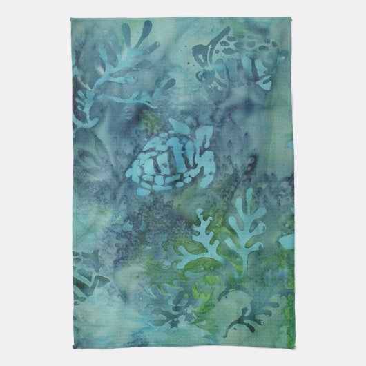 Zee Turtles Batik Theedoek (Verticaal)