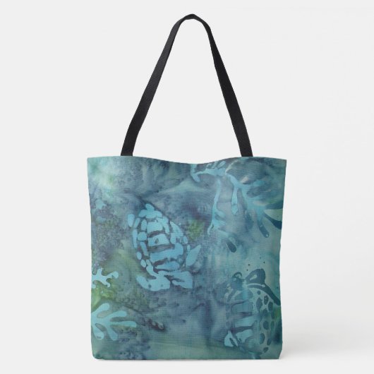Zee Turtles Batik Tote Bag (Achterkant)