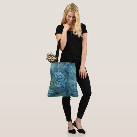Zee Turtles Batik Tote Bag (Op model)