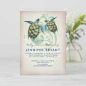 Zee Turtles Beach Baby shower Kaart (Staand voorkant)