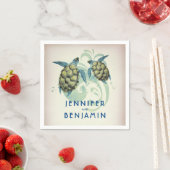 Zee Turtles Beach Tropische bruiloft Servet (Insitu)