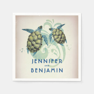 Zee Turtles Beach Tropische bruiloft Servet