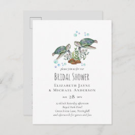 Zee Turtles Beach Wedding Briefkaart
