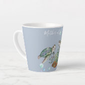 Zee Turtles Beach Wedding Latte Mok (Linkerhoek)