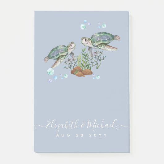 Zee Turtles Beach Wedding Post-it® Notes (Voorkant)