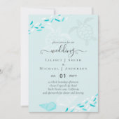 Zee Turtles Beach Wedding Turquoise Blauwgroen Kaart (Voorkant)