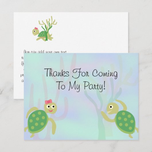 Zee Turtles Bedankt Briefkaart (Voorkant / Achterkant)