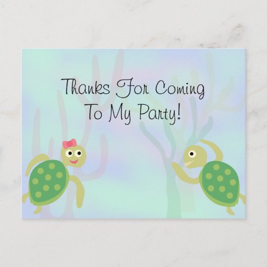 Zee Turtles Bedankt Briefkaart (Voorkant)