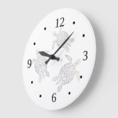 Zee Turtles beige White Maritime Coastal Numbers Grote Klok (Hoek)