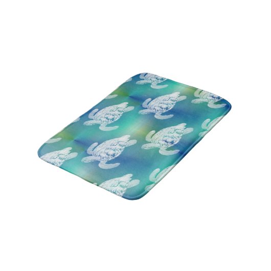 Zee Turtles Blue Aqua Bath Rug Badmat (Gekanteld)