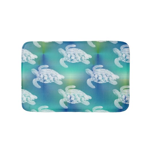 Zee Turtles Blue Aqua Bath Rug Badmat (Voorkant)