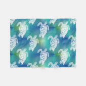 Zee Turtles Blue Aqua Fleece Blanket (Voorkant (Horizontaal))