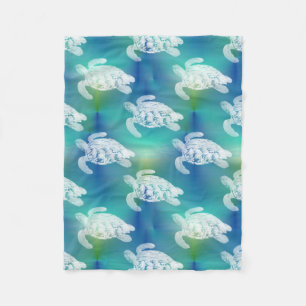 Zee Turtles Blue Aqua Fleece Blanket