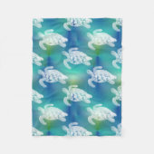 Zee Turtles Blue Aqua Fleece Blanket Deken (Voorkant)