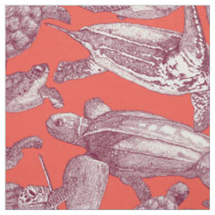 zee Turtles Claret Red Stof
