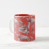 zee Turtles Claret Red Tweekleurige Koffiemok (Voorkant links)