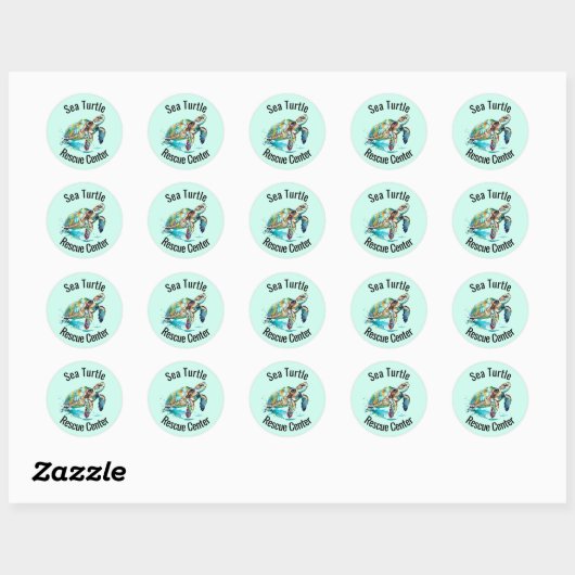 Zee Turtles Design Ronde Sticker (Vel)