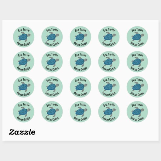 Zee Turtles Design Ronde Sticker (Vel)