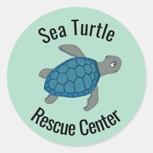 Zee Turtles Design Ronde Sticker (Voorkant)