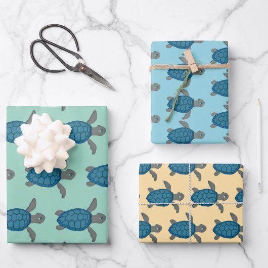Zee Turtles Design Wrapping Paper Sets (Voorkant)