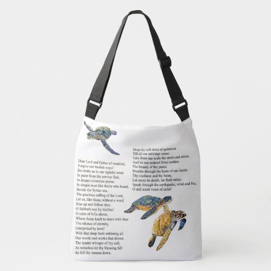 Zee Turtles gedicht prayer Peace schouder Canvas t Crossbody Tas (Voorkant)