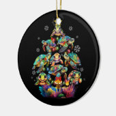 Zee Turtles Kerstboom Ocean Life Dierenvriend Keramisch Ornament (Links)