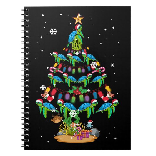 Zee Turtles Lover Xmas Zee Turtle Kerstmis Notitieboek (Voorkant)