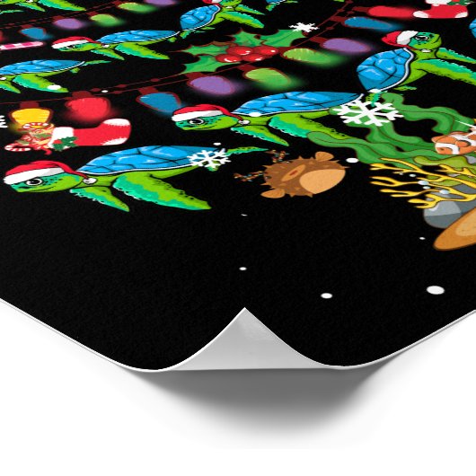 Zee Turtles Lover Xmas Zee Turtle Kerstmis Poster (Hoek)