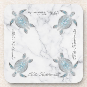 Zee Turtles Marble Mele Kalikimaka Kerstmis  Bier Onderzetter