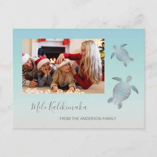 Zee Turtles Mele Kalikimaka Christmas | Naam Briefkaart (Voorkant)