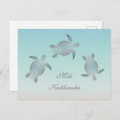 Zee Turtles Mele Kalikimaka Kerstmis Briefkaart (Voorkant / Achterkant)