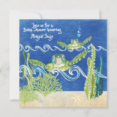 Zee Turtles Ocean Beach Neutral/Boys Baby shower Kaart (Voorkant)