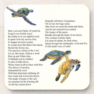 Zee Turtles Peace Poem Prayer Wildlife Onderzetter