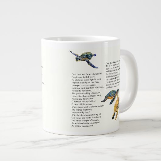 Zee Turtles Peace Prayer Poem Jumbo Mok (Voorkant rechts)