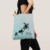 Zee Turtles Silhouette met naam Tote Bag (Dichtbij)