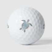 Zee Turtles Silver Coastal Maritime Golfballen (Voorkant)