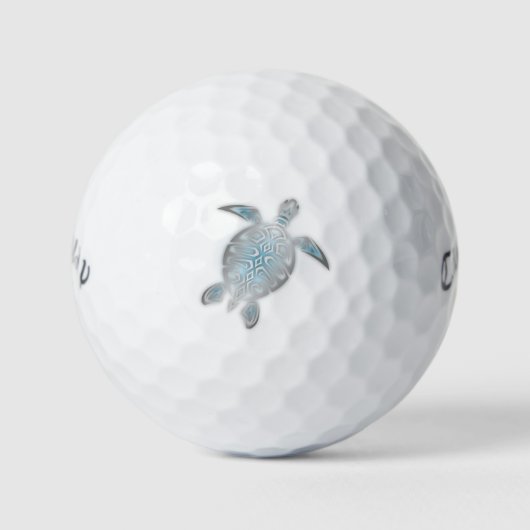 Zee Turtles Silver Coastal Maritime Golfballen (Voorkant)