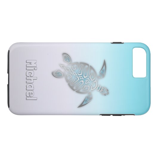 Zee Turtles Silver Monogram Animal Case-Mate iPhone Case (Achterkant (Horizontaal))
