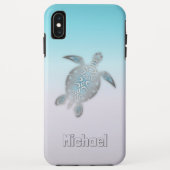 Zee Turtles Silver Monogram Animal Case-Mate iPhone Case (Achterkant)